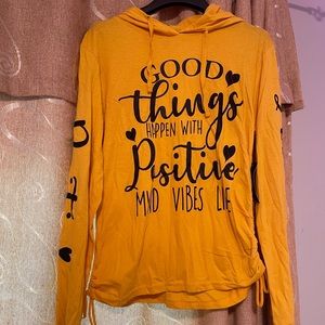 yellow good vibes light hoodie